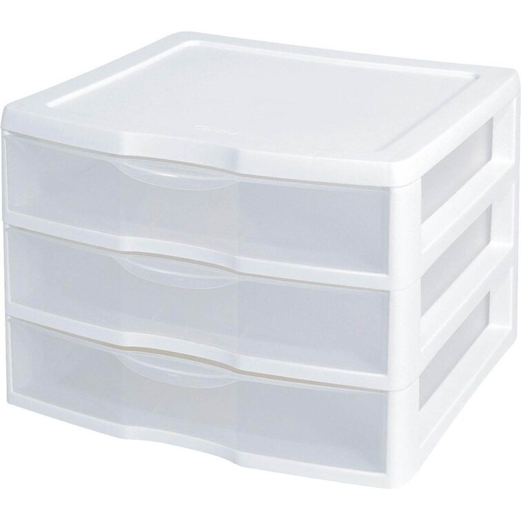 Clear plastic store storage drawers